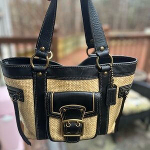 Coach Legacy straw handbag